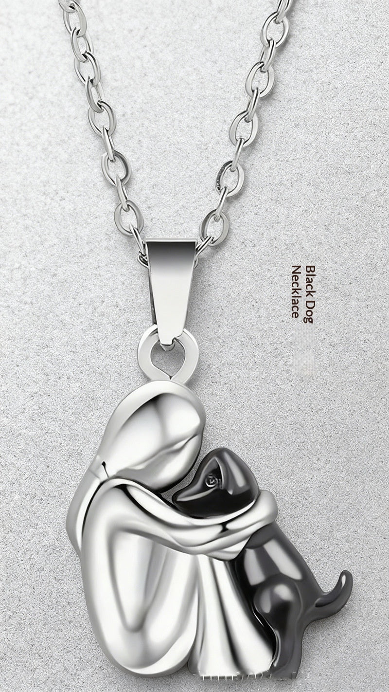 Little Girl And Dog Hugging Earring Set