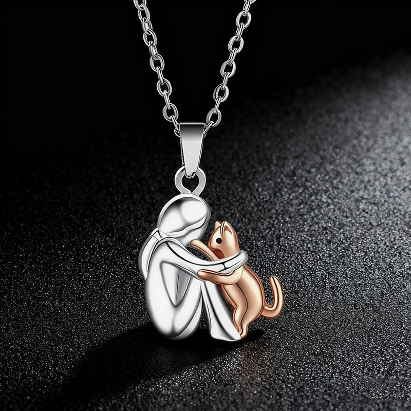 Little Girl And Dog Hugging Earring Set