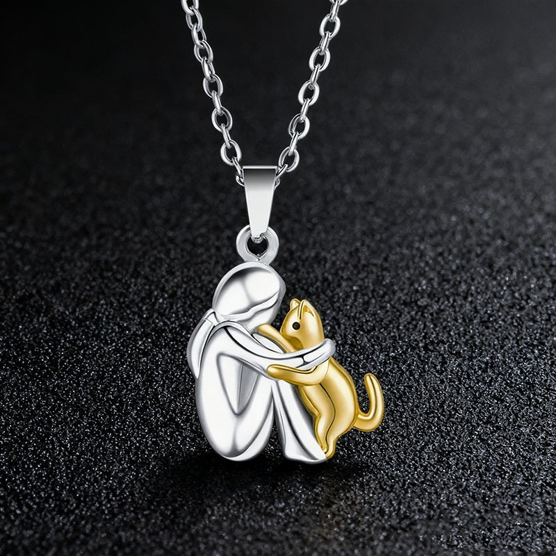 Little Girl And Dog Hugging Earring Set