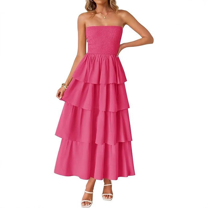 Women's Sleeveless Off-Shoulder Long Vest Dress