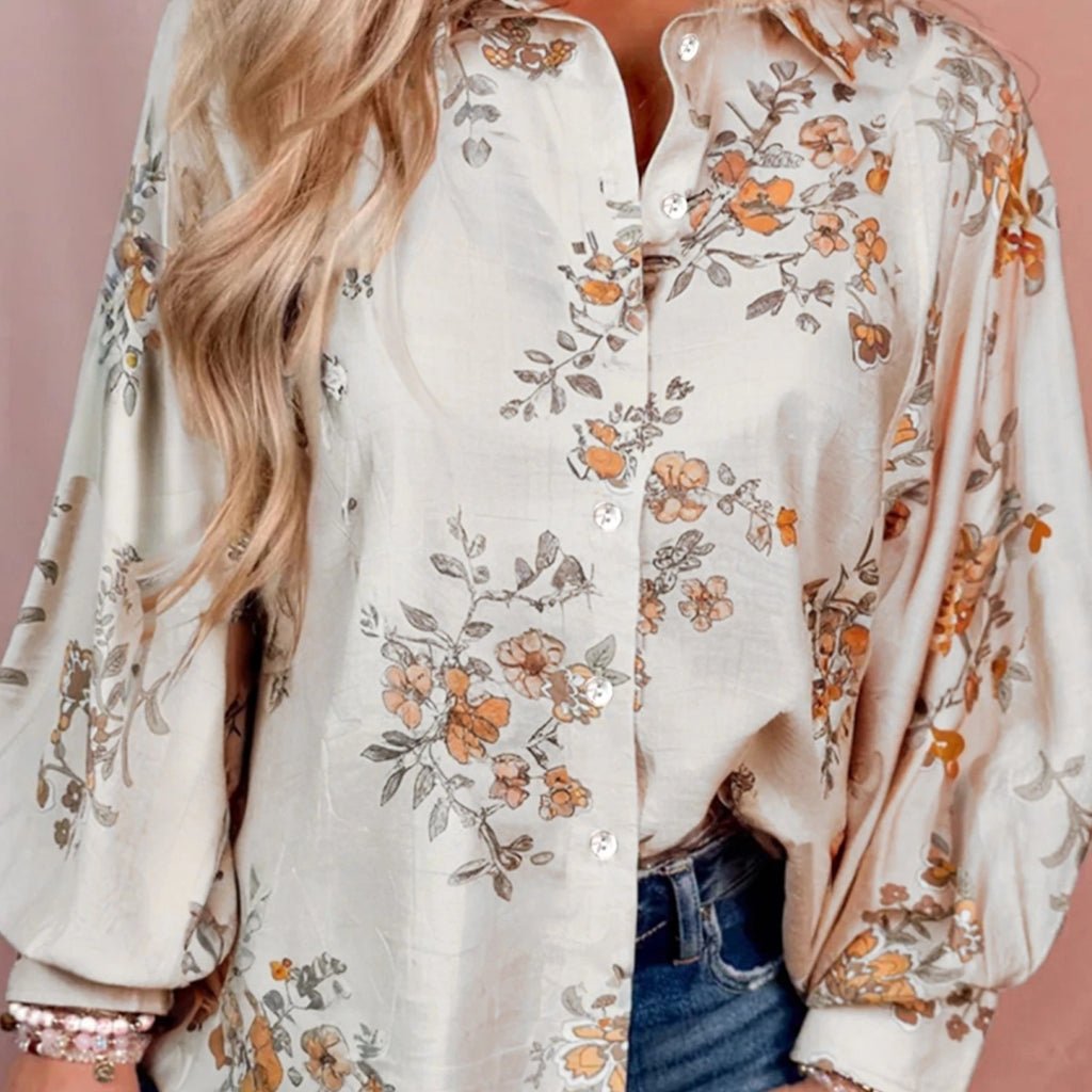 Women's Versatile Retro Long-sleeve Printed Shirt