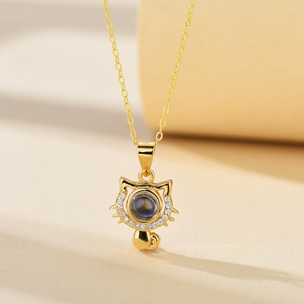 I Love Your Cat Photo Customized Projection Necklace