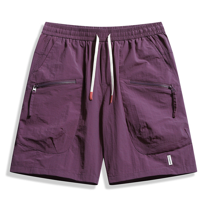 3D Large Pocket Sports Outdoor Ice Silk Men's Five-inch Shorts