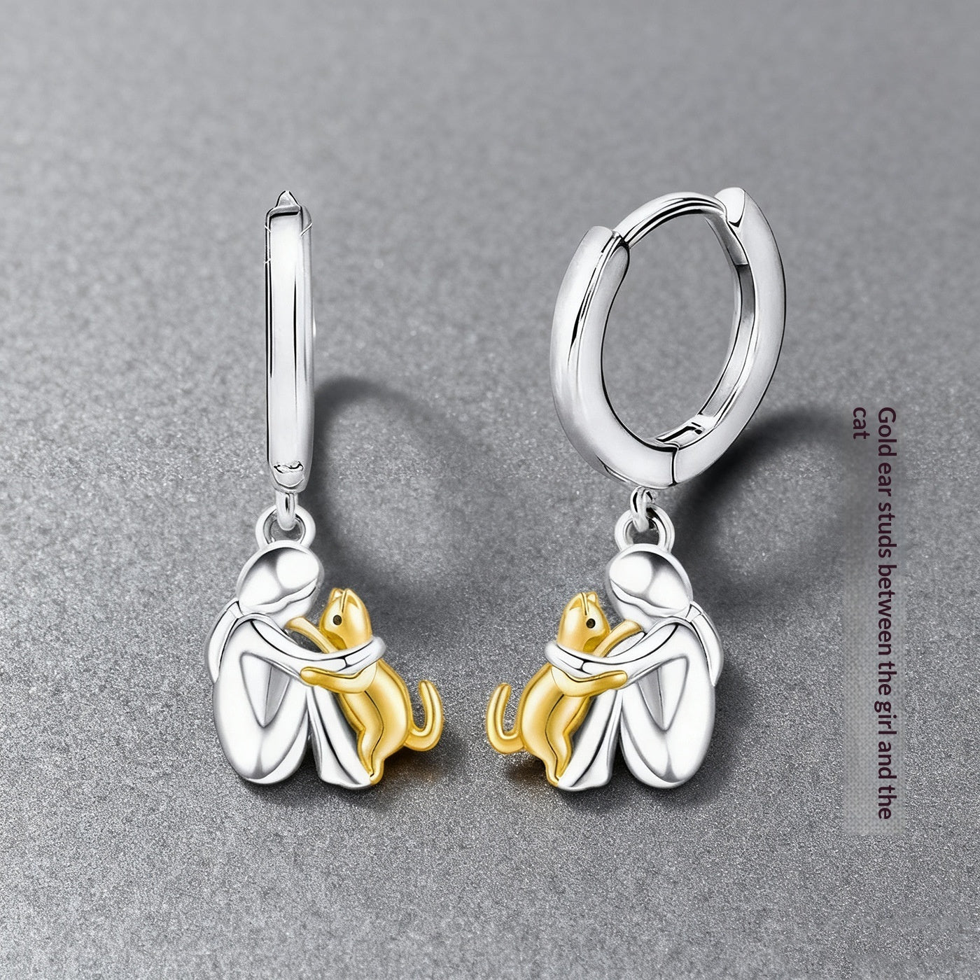 Little Girl And Dog Hugging Earring Set