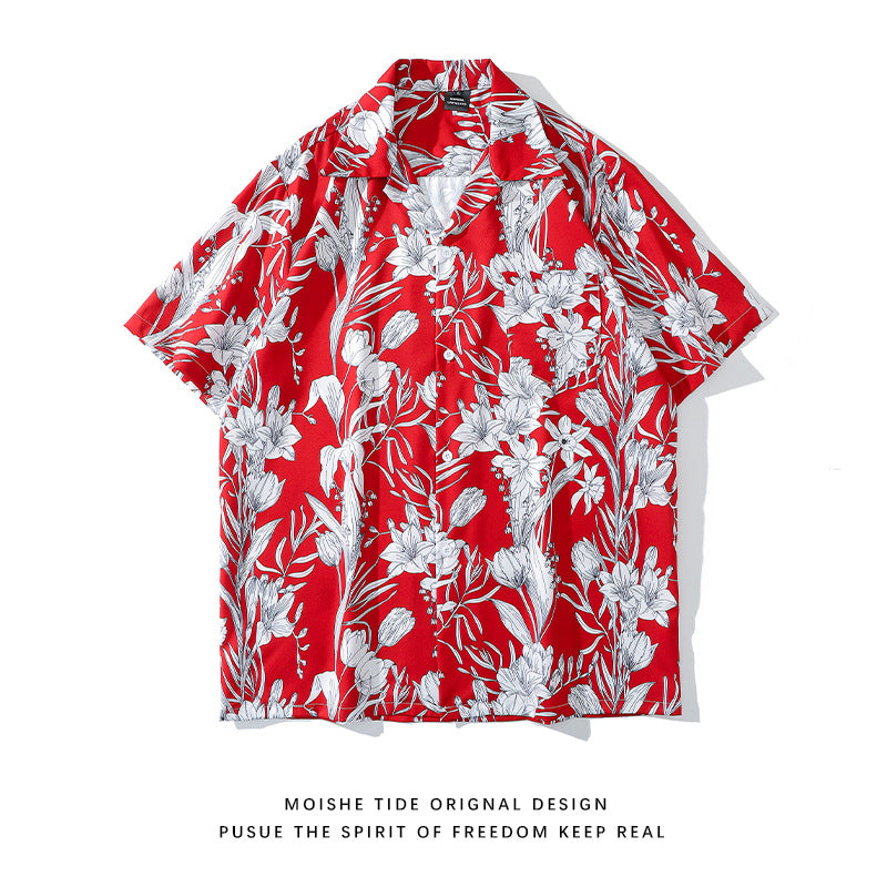 Unisex Loose Cool Couple Beach Shirts For Vacation