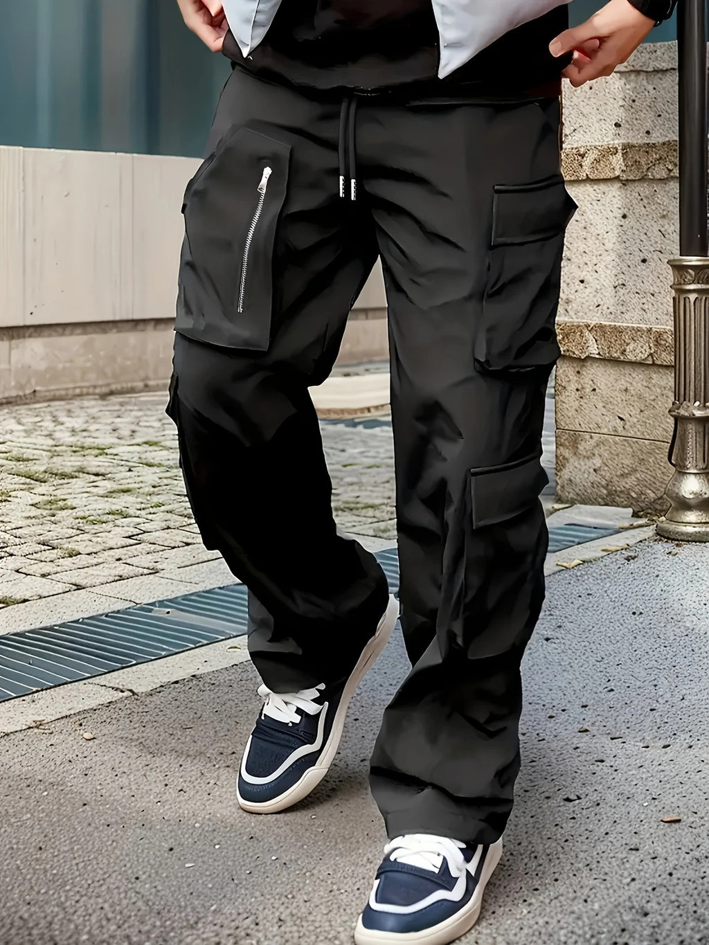 Spring And Autumn Work Pants Youth Slim-fit Outdoor Multi-pocket Casual Pants